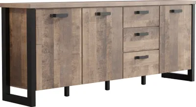 Produktbild von trendteam Emile Sideboard Tabak Eiche Nachbildung/Schwarz, B/H/T ca. 214/86/45 cm