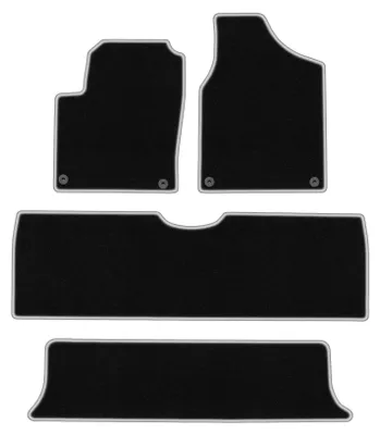 Produktbild von Fußmatten Velours Schwarz/Silber für Ford Galaxy MK1 1995-2006 Set 4-tlg