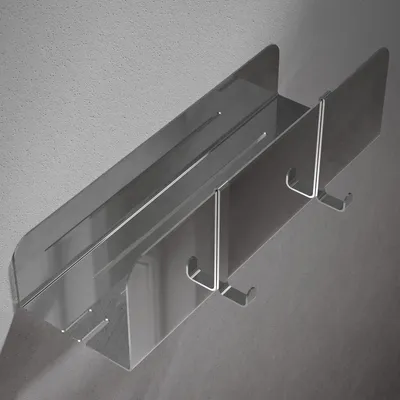 Produktbild von Duschablage aus Edelstahl – Klebender Badezimmerregal – Zur Organisation der Dusche – Montage ohne Bohren – 30 x 10 x 9 cm