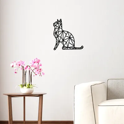 Zdjęcie produktu dla Wallity, Kedi- SKL1396, Czarny, Inne dekoracje do domu, 35 x 46 cm, 100% drewno (grubość: 8 mm)
