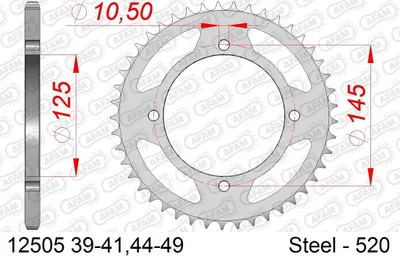 Produktbild von AFAM Kettenrad 12505-39 Hinten für YAMAHA MOTORCYCLES XT Stahl