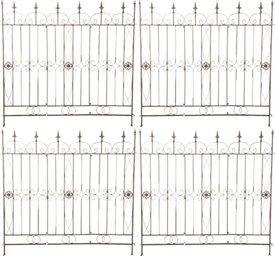 Produktbild von 4er Set Gartenzäune Mangold antik braun