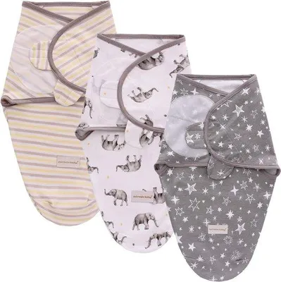 Productafbeelding van Inbakerdoeken voor Baby's (Set van 3, Grijs)