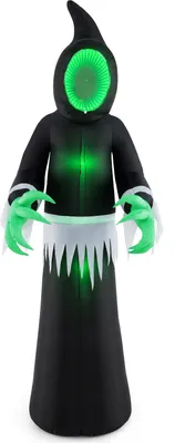 Zdjęcie produktu dla COSTWAY 245CM Dekoracja na Halloween na zewnątrz, nadmuchiwany duch Halloween LED, przerażający duch dekoracji na imprezę w ogrodzie domowym, samonapompowujący się