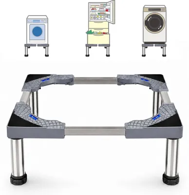 Image de Support réglable pour machine à laver, largeur de 40 à 60 cm, hauteur de 19 à 22 cm, capacité de charge de 150 kg