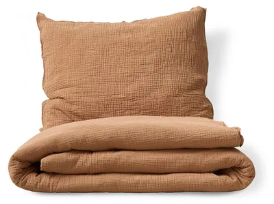 Produktbild von Petite Amélie Bettwäsche-Set – 140x200 cm – Musselin-Baumwolle – Kamel