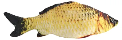 Fischkissen aus Plüsch, Gold, 80 cm, doppelseitig
