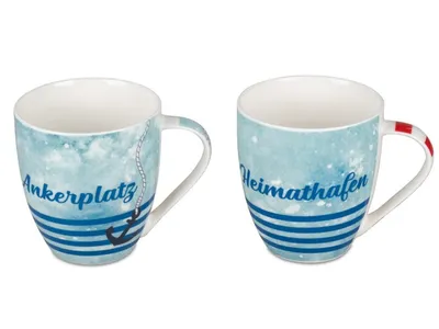 Produktbild von 1 Stück Kaffeetasse Tasse mit Spruch - Heimathafen oder Ankerplatz