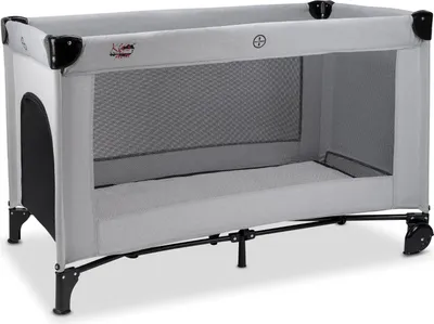 Image de OSANN - Lit de voyage Fresh Air pour bébé/enfant - 60 x 120 cm -  Entièrement ventilé - sommier à lattes en bois - roulettes - Gris