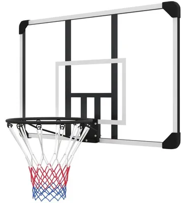 Image de Panier de basket réglable, pour intérieur et extérieur | Couleur : noir et blanc | Dimensions : 61 x 113 x 73 cm