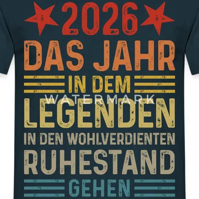 Produktbild von Spreadshirt 2026 Legende Ruhestand Rentner Pensionär Geschenk Männer T-Shirt, L, Navy