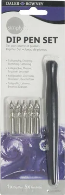 Produktbild von Daler Rowney Simply Kalligraphie-Set Black 5 Stck