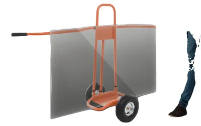 Obrázek produktu pro Vozík na sádrokarton, nosnost 220 kg, celkové rozměry 120 cm x 85 cm, průměr kol 26 cm, materiál: ocel, snadná montáž
