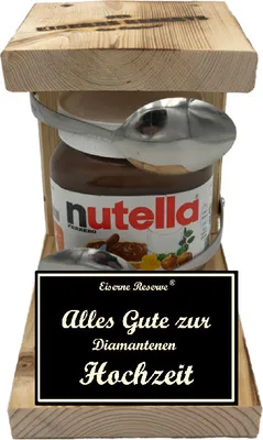 Produktbild von Alles Gute zur Diamantenen Hochzeit - Eiserne Reserve Löffel Nutella - Nutella Geschenk - Geschenk für die Diamanten Hochzeit