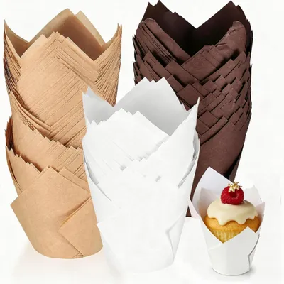 Muffinförmchen, Papier, Tulpe, fettdicht, 200 Stück, 5 cm