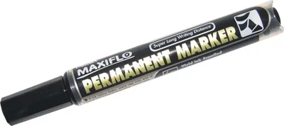 Produktbild von Permanentmarker Maxiflo 1-3,5mm Keilspitze schwarz Packung mit 12 Stück