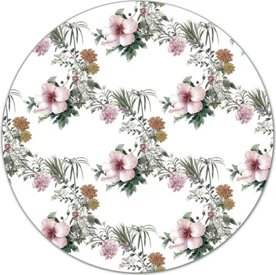Produktbild von Herd-Abdeckplatte Glas Schneidebrett Ceranfeld-Abdeckung - 40 cm - Aquarell Hibiskus