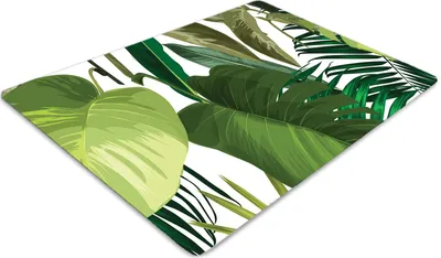 Produktbild von Stuhlunterlage Bürostuhlunterlage 120 cm x 90 cm Bodenmatte Bürostuhlunterlage - Grüne Blätter
