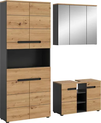 Image de Canu ensemble de meubles de salle de bains C3 chêneReproduction, gris.