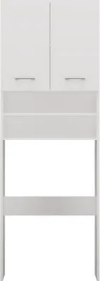 Zdjęcie produktu dla Nowoczesna szafka łazienkowa POLA z miejscem do przechowywania nad pralką | Biała | 64 x 180 x 30 cm