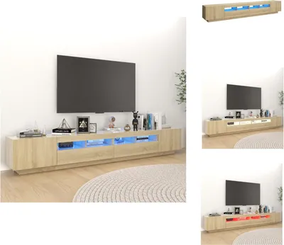 Produktbild von vidaXL TV-Schrank mit LED-Leuchten Sonoma-Eiche 260x35x40 cm -  TV-Möbel