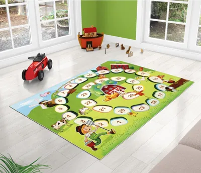 Produktbild von Kinderteppich 100x150 cm Bauernhof