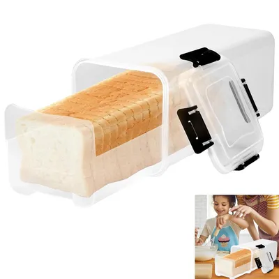 Produktbild von Brotkasten,34*14*14cm, Brotaufbewahrungsbehälter Laibbrotbehälter,BPA freier Sandwichbrotspender aus Kunststoff
