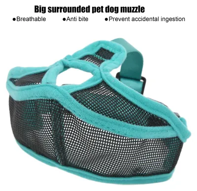Imagen del producto de Bocadillo para perros de malla transpirable, con correa ajustable, talla L, ideal para perros de hocico corto