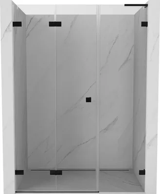 Produktbild von Mexen Lunar-F L Falttüren Dusche links 145 cm, transparent, schwarz - 836SL-145-050-70-00-L