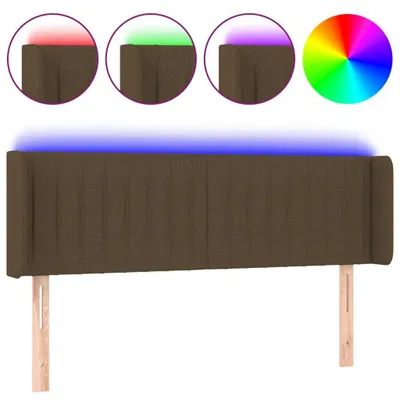 Produktbild von vidaXL LED Kopfteil Dunkelbraun 147x16x78/88 cm Stoff