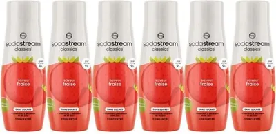 Produktbild von SODASTREAM Konzentrate – 6er-Pack zuckerfreie Erdbeerkonzentrate – Bis zu 54 l Getränke – 440 ml