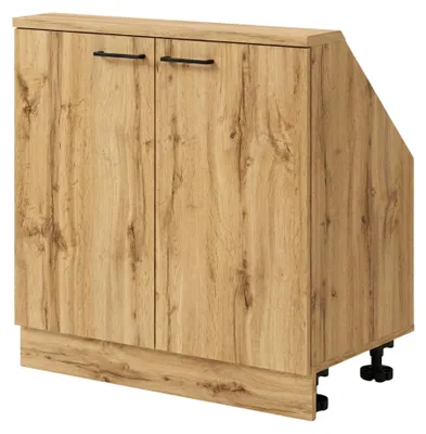 Productafbeelding van INNOVAHOME Dakhellingkast 80cm, knieschrank, eikenhout, model Wotan