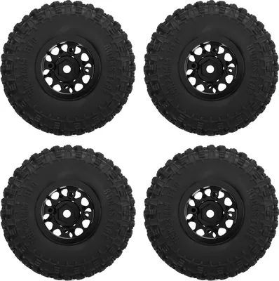 Obrázok produktu pre 4 ks RC kolies a pneumatík z hliníkovej zliatiny vhodné pre TRAXXAS 1/18 TRX4M auto na diaľkové ovládanie čierne