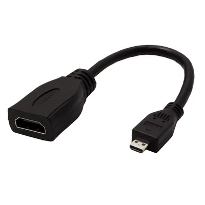 Obrázek produktu pro VALUE HDMI - Micro HDMI 0.15 m, 0,15 m, HDMI Typ A (standardní), HDMI Typ D (micro), Černá