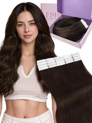 Produktbild von Tape Haarverlängerungen Braun 65 cm Set von 20