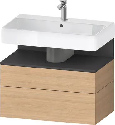 Image de Duravit Collection One Meuble sous-vasque, 1 tiroir et 1 coulissant, 790x470x590mm, niche graphite mat, QA4394049300000