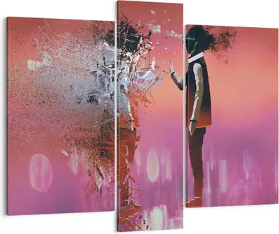 Produktbild von Bild auf Leinwand - Leinwandbild - Mann modern - 95x80cm - Wand Bild - Wanddeko - Wandbilder - Leinwanddruck - Bilder - Kunstdruck - Wanddekoration - Leinwand bilder - Wandkunst - CB95x80-3868