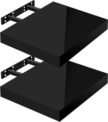 Produktbild von WOLTU 2er-Set Wandregal, Schweberegal, Holz Board, Schwarz, 30x22.9x3.8cm