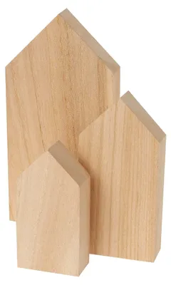 Produktbild von Holz-Silhouetten von Häusern 3er-Set