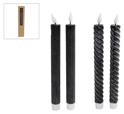 Immagine prodotto di Cozydecor Candela LED nera 25 cm Set da 2