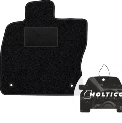 Image de moto-MOLTICO tapis de sol conducteur voiture velours côté conducteur tapis de voiture noir tapis conducteur 1 pièce adapté à Skoda Octavia III IV 2013-2020