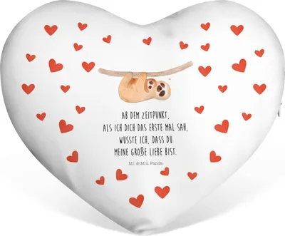 Produktbild von Mr. & Mrs. Panda Dekokissen Faultier Kind - Weiß - Geschenk, Mutter, Liebe, Kissen, Mama, Herz, Sofakissen, Baby, dekoartikel, Liebeskissen, Kinder