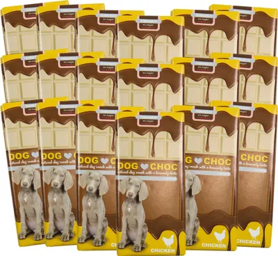 Produktbild von 18x100g DOG CHOC Hundeschokolade - spezielle Rezeptur nur für Hunde - Huhn