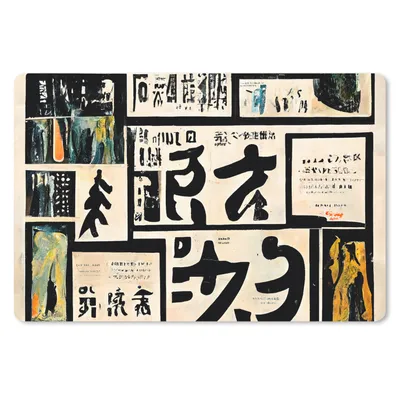 Produktbild von MuchoWow® Schreibtischunterlage Japan - Zeitung - Vintage - Zitat 60x40 cm - XXL Mauspad - Großes Mauspad