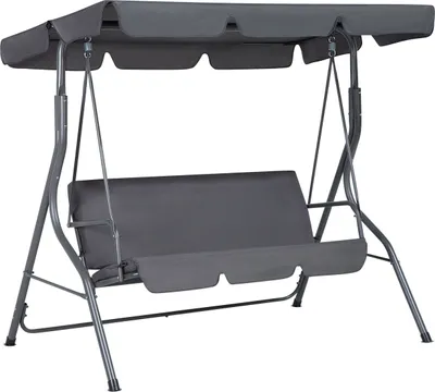 Produktbild von BELIANI Hollywoodschaukel dunkelgrau Stahl Sonnendach verstellbar Outdoor Terrasse