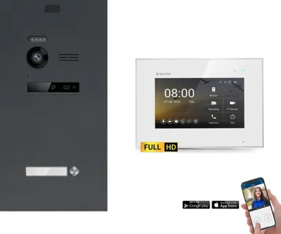 Produktbild von BALTER EVO HD Anthrazit Video Türsprechanlage Set 1 Teilnehmer 7" WLAN Monitor Weiß