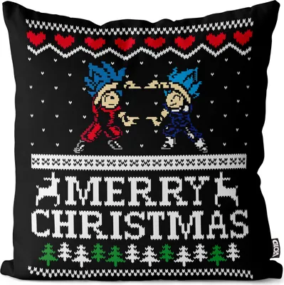 Produktbild von VOID Merry Christmas Goku Kissenbezug Kissenhülle Outdoor Indoor ugly xmas pullover