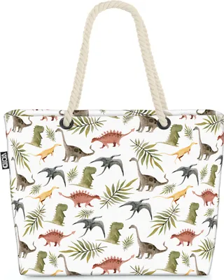 Produktbild von VOID Kinder Dinos Muster Strandtasche Shopper 58x38x16cm 23L XXL Einkaufstasche Tasche Reisetasche Beach Bag