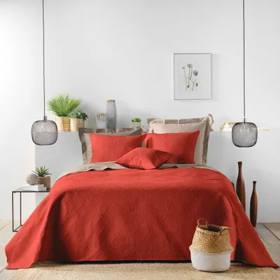Image de Couvre lit matelasse Romano terracotta