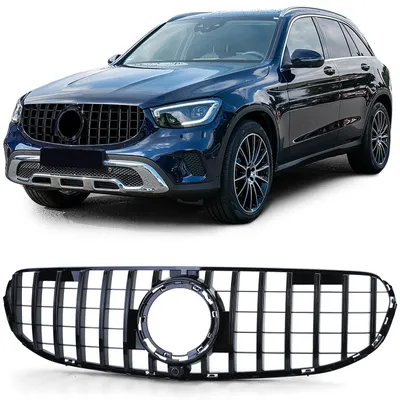 Sport Kühlergrill Schwarz Glanz passt für Mercedes GLC X253 09/2019- ohne AMG – Produktansicht